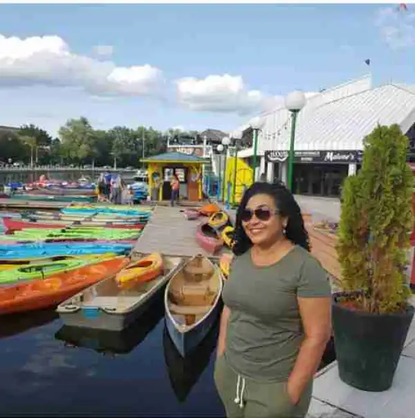 Veteran Actress, Hilda Dokubo Chills By Waterside In Canada (Photos)